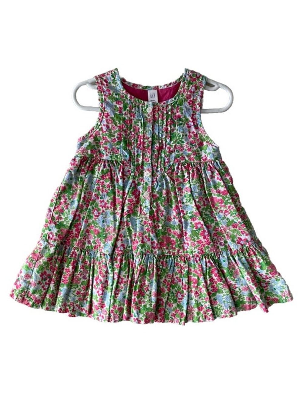 Baby Gap Fully Lined Sleeveless Floral 100% Cotton Dress- Size 18-24m